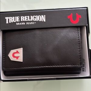 True Religion Black  wallet/card holder frid protection